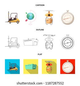 Vector design of goods and cargo logo. Set of goods and warehouse stock vector illustration.