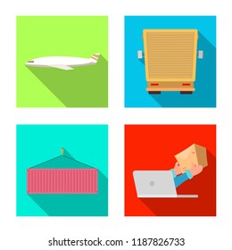 Vector design of goods and cargo logo. Set of goods and warehouse stock symbol for web.