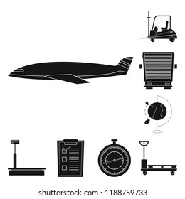 Vector design of goods and cargo logo. Set of goods and warehouse stock vector illustration.