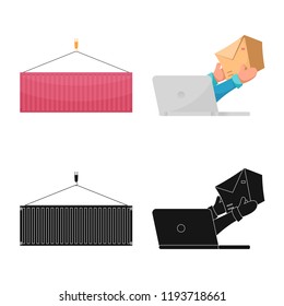 Vector design of goods and cargo logo. Set of goods and warehouse vector icon for stock.