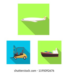 Vector design of goods and cargo logo. Collection of goods and warehouse vector icon for stock.