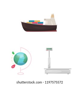 Vector design of goods and cargo logo. Set of goods and warehouse stock vector illustration.