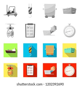 Vector design of goods and cargo logo. Set of goods and warehouse stock symbol for web.