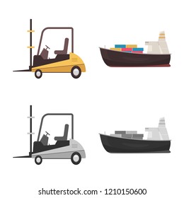 Vector design of goods and cargo logo. Collection of goods and warehouse vector icon for stock.