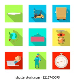 Vector design of goods and cargo logo. Set of goods and warehouse vector icon for stock.