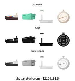 Vector design of goods and cargo logo. Set of goods and warehouse vector icon for stock.