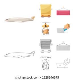 Vector design of goods and cargo logo. Set of goods and warehouse stock vector illustration.
