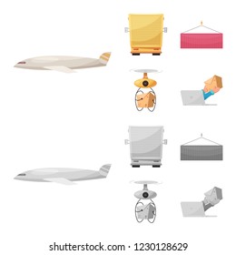 Vector design of goods and cargo logo. Set of goods and warehouse stock vector illustration.