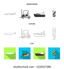 Vector design of goods and cargo logo. Collection of goods and warehouse stock vector illustration.