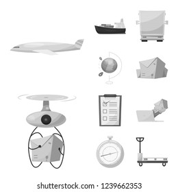 Vector design of goods and cargo logo. Collection of goods and warehouse stock vector illustration.