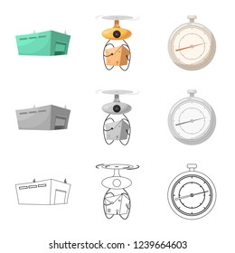 Vector design of goods and cargo logo. Set of goods and warehouse stock vector illustration.