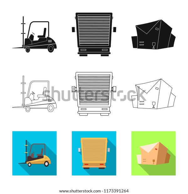 Vector design of goods and cargo logo.\
Set of goods and warehouse vector icon for\
stock.