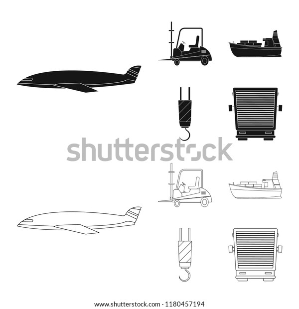 Vector design of goods and
cargo logo. Collection of goods and warehouse stock vector
illustration.