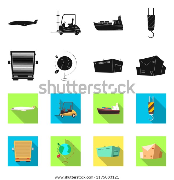 Vector design of goods and cargo logo.\
Set of goods and warehouse stock symbol for\
web.