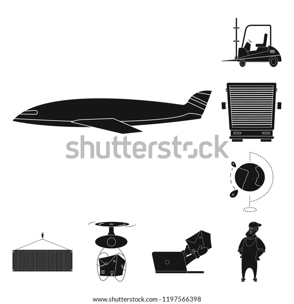 Vector design of goods and cargo\
logo. Collection of goods and warehouse vector icon for\
stock.