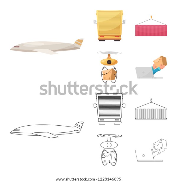 Vector design of goods and cargo\
logo. Set of goods and warehouse stock vector\
illustration.
