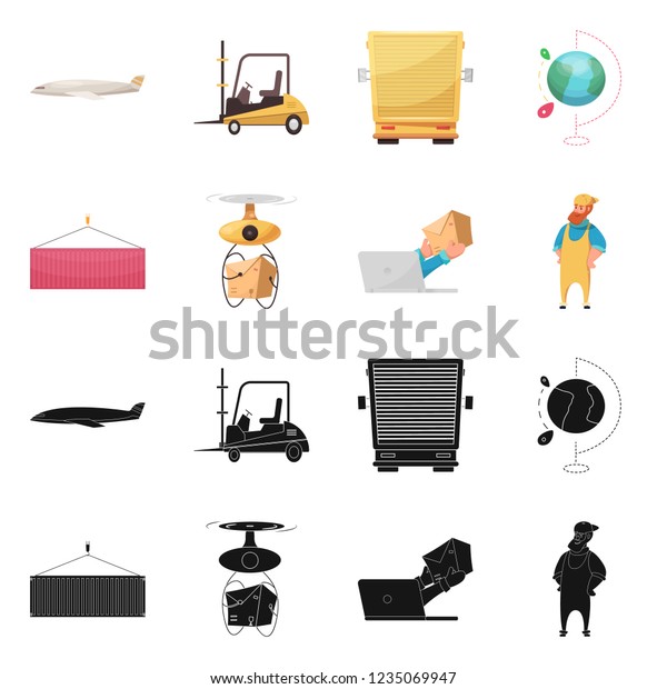 Vector design of goods and
cargo logo. Collection of goods and warehouse stock vector
illustration.