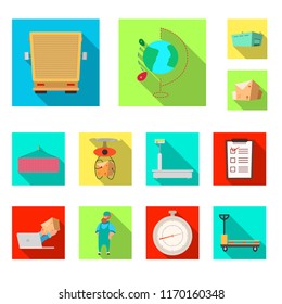 Vector design of goods and cargo sign. Set of goods and warehouse stock vector illustration.
