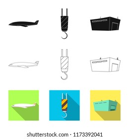 Vector design of goods and cargo sign. Set of goods and warehouse stock symbol for web.