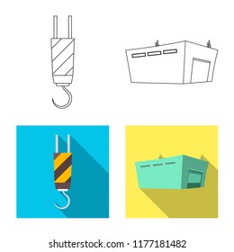 Vector design of goods and cargo sign. Set of goods and warehouse vector icon for stock.