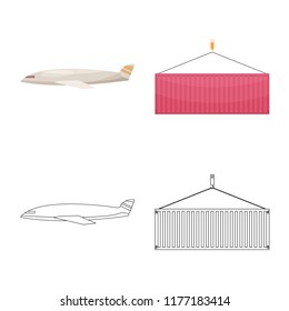 Vector design of goods and cargo sign. Collection of goods and warehouse stock vector illustration.