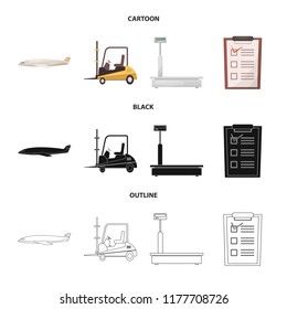 Vector design of goods and cargo sign. Set of goods and warehouse stock vector illustration.