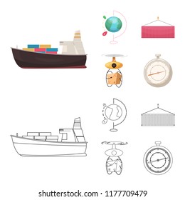 Vector design of goods and cargo sign. Set of goods and warehouse vector icon for stock.