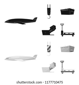 Vector design of goods and cargo sign. Set of goods and warehouse stock vector illustration.