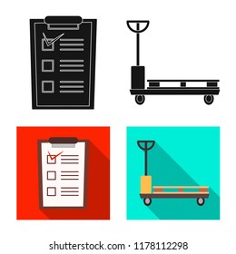 Vector design of goods and cargo sign. Collection of goods and warehouse vector icon for stock.