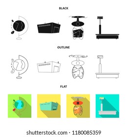 Vector design of goods and cargo sign. Set of goods and warehouse vector icon for stock.