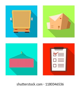 Vector design of goods and cargo sign. Collection of goods and warehouse stock vector illustration.