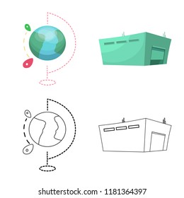 Vector design of goods and cargo sign. Set of goods and warehouse vector icon for stock.