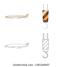 Vector design of goods and cargo sign. Collection of goods and warehouse stock vector illustration.