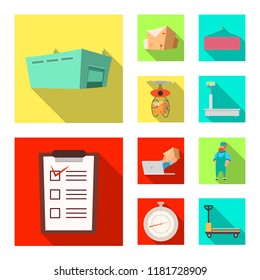 Vector design of goods and cargo sign. Collection of goods and warehouse vector icon for stock.