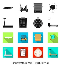 Vector design of goods and cargo sign. Set of goods and warehouse stock vector illustration.