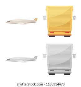 Vector design of goods and cargo sign. Set of goods and warehouse stock vector illustration.