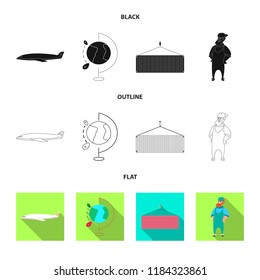 Vector design of goods and cargo sign. Collection of goods and warehouse vector icon for stock.