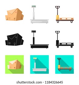 Vector design of goods and cargo sign. Collection of goods and warehouse vector icon for stock.