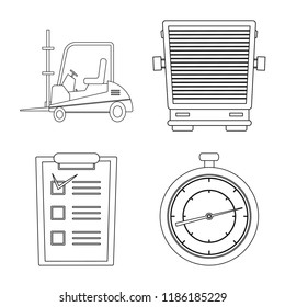 Vector design of goods and cargo sign. Set of goods and warehouse stock vector illustration.