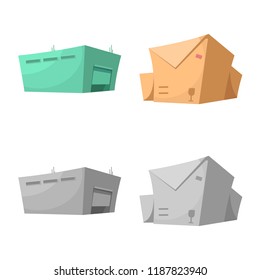 Vector design of goods and cargo sign. Set of goods and warehouse vector icon for stock.