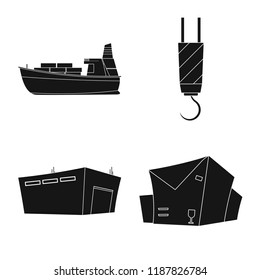 Vector design of goods and cargo sign. Collection of goods and warehouse vector icon for stock.
