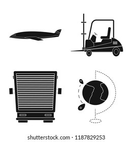 Vector design of goods and cargo sign. Set of goods and warehouse stock vector illustration.