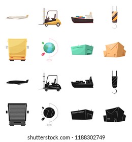 Vector design of goods and cargo sign. Collection of goods and warehouse stock vector illustration.