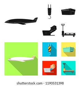 Vector design of goods and cargo sign. Set of goods and warehouse vector icon for stock.