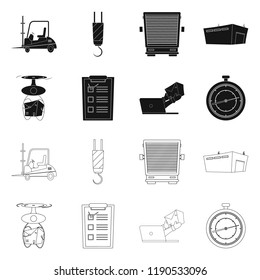 Vector design of goods and cargo sign. Set of goods and warehouse stock vector illustration.