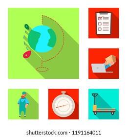 Vector design of goods and cargo sign. Set of goods and warehouse vector icon for stock.