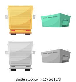 Vector design of goods and cargo sign. Set of goods and warehouse stock vector illustration.