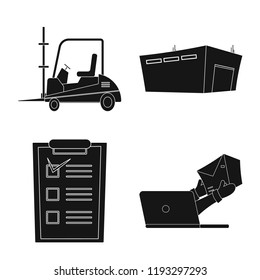 Vector design of goods and cargo sign. Set of goods and warehouse stock vector illustration.