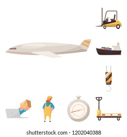 Vector design of goods and cargo sign. Set of goods and warehouse vector icon for stock.