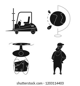 Vector design of goods and cargo sign. Set of goods and warehouse vector icon for stock.